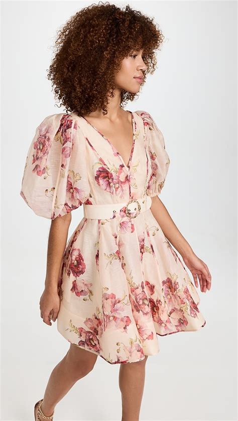 zimmermann puff sleeve mini dress